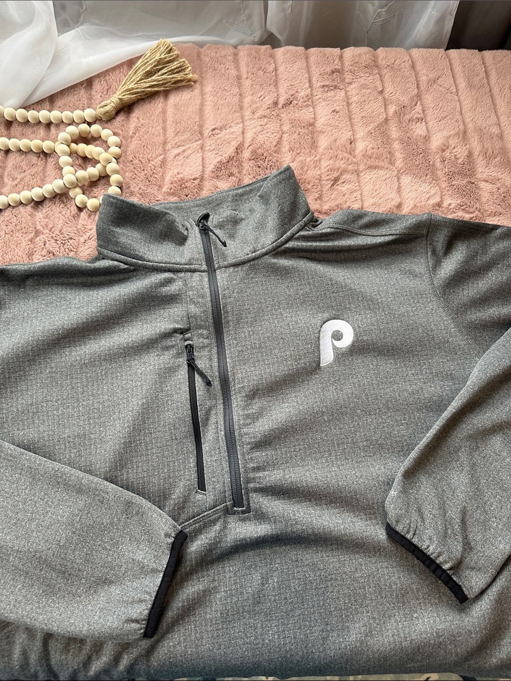Columbia Men's Gray Half-Zip Pullover with Chest Zip Pocket sz XXL EUC